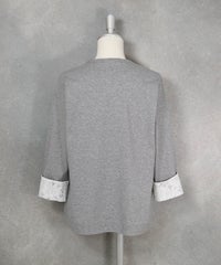 UV冷感レース袖プルオーバー(グレー)後ろ